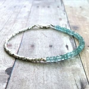Lovely Silver and Green Bracelet